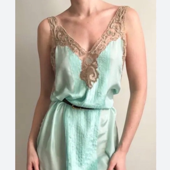 BluMarine Dresses & Skirts - BLUMARINE Blue and Beige Silk Midi Dress